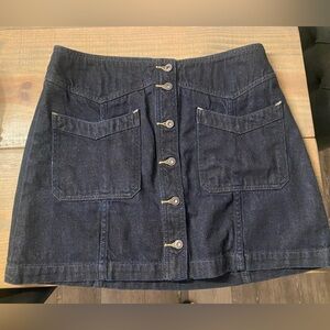 FREE PEOPLE Come Closer Denim Skirt